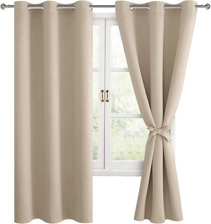 Blackout Curtains for Bedroom and Living Room, 42 x 72 Inch | Light Blocking by Hiasan