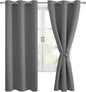 Blackout Curtains for Bedroom, Light Grey, 38 x 72 Inch, 2 Panels | Light by Hiasan