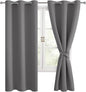 Blackout Curtains for Bedroom, 38 x 63 Inches Length, Light Grey | Thermal by Hiasan