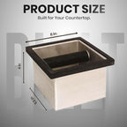 Rattleware Stainless Steel Knock Box 6"x5.5"x4" | Heavy-Duty Espresso Grounds Container with Welded Bar | Durable Rust-Resistant Coffee Knockout Box with Non-Slip Rubber Base for Professional Baristas