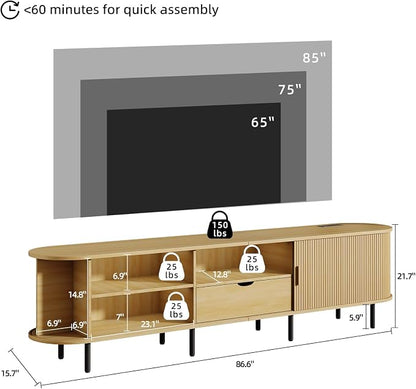 86.6" Mid-Century TV Stand - Image 2
