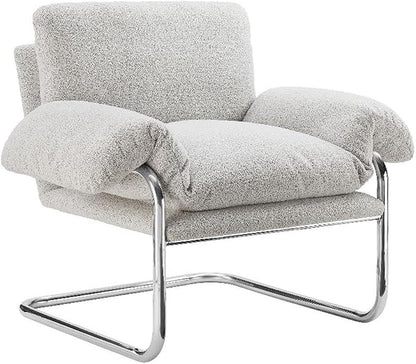 Modway Ansel Boucle Accent Chair in Newsprint by Modway