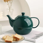 Sweejar Porcelain Teapot with Removable Stainless Steel Infuser,Microwave & Dishwasher Safe Tea Pots for Loose Tea,Tea Infuser Pots for Chrismas Women Gift (40oz Jade)
