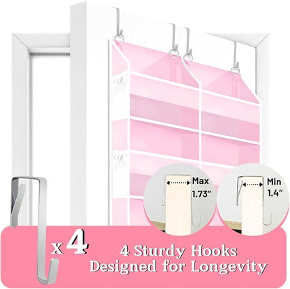 Ofiray-home Pink Over The Door Organizer 5 Tiers, Extra Large Behind Door - Image 6