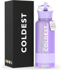 Coldest Insulated Water Bottle with Straw Lid - Stainless Steel Metal Insulated Bottle for Men & Women (Purple Glitter, 32 oz)