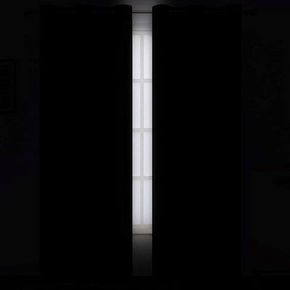 Black Blackout Curtains 34 x 84 Inch Length/Set of 2 Curtain Panels/Thermal - Image 3
