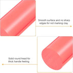 HARFINGTON Acrylic Clay Roller 8 Inch x 1 Inch Solid Non-Stick Plastic Round Tube Roller Polymer Clay Rod Fondant Rolling Pin for Shaping, Sculpting, Modeling DIY Crafts, Pink