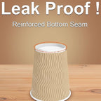 Hot Paper Cups_12 oz Disposable Insulated Corrugated Sleeve Ripple Wall Paper Cup 100 pcs,12oz Cups for Drink，Hot Coffee Cups (Brown)