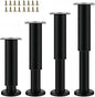 4PCS Adjustable 9.64-16.6 Inch Metal Furniture Legs Black Furniture Replacement by SWTOOL