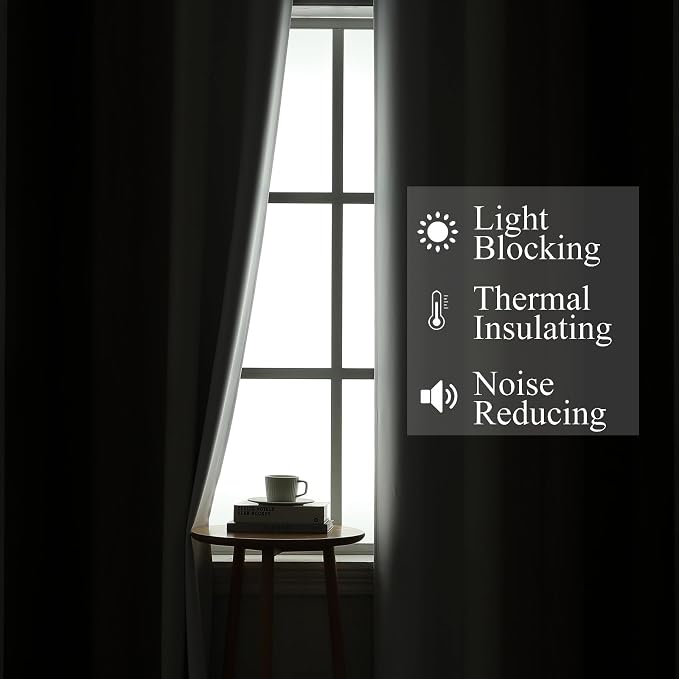 Brown and Greyish White Blackout Curtains 52Wx72L 2 Panels | Ombre Curtains - Image 3