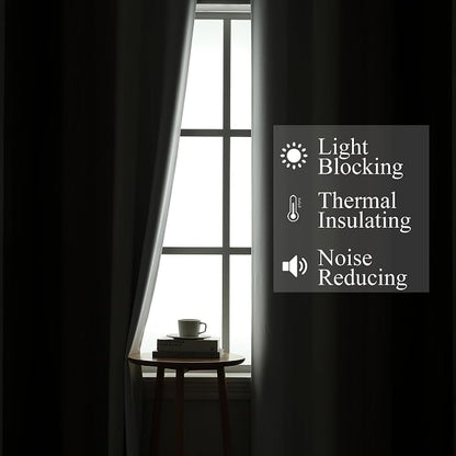 Brown and Greyish White Blackout Curtains 52Wx72L 2 Panels | Ombre Curtains - Image 3