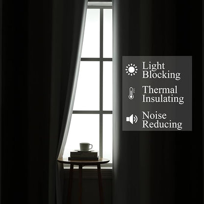 Brown and Greyish White Blackout Curtains 52Wx36L 2 Panels | Ombre Curtains - Image 3