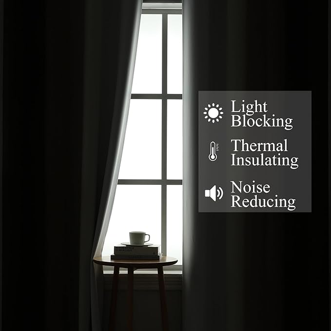 Brown and Greyish White Blackout Curtains 52Wx84L 2 Panels | Ombre Curtains - Image 3