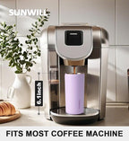 SUNWILL Travel Coffee Tumbler, Insulated Mug with Lid, Leak Proof Stainless Steel Cup 12 oz for Water, Tea, Ice, Powder Coated Lavender