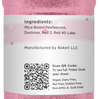 BAKELL Deep Pink Edible Glitter, 45 Grams | TINKER DUST Edible Glitter | KOSHER Certified | 100% Edible Glitter | Cakes, Cupcakes, Cake Pops, Drinks, Dessert Vegan Glitter & Dusts (45g Shaker, Deep Pink)