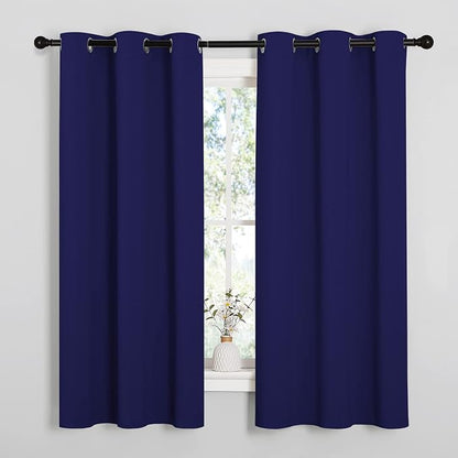 NICETOWN Navy Blue Blackout Curtains 40 inches Length by NICETOWN