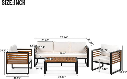 4-Pieces Outdoor Patio Sectional Sofa Set - Image 3