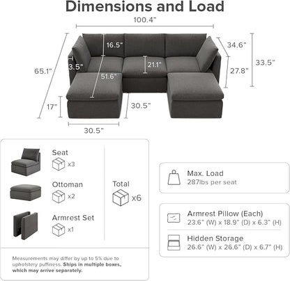 mopio Oversized Modular Sectional Sofa - Image 2
