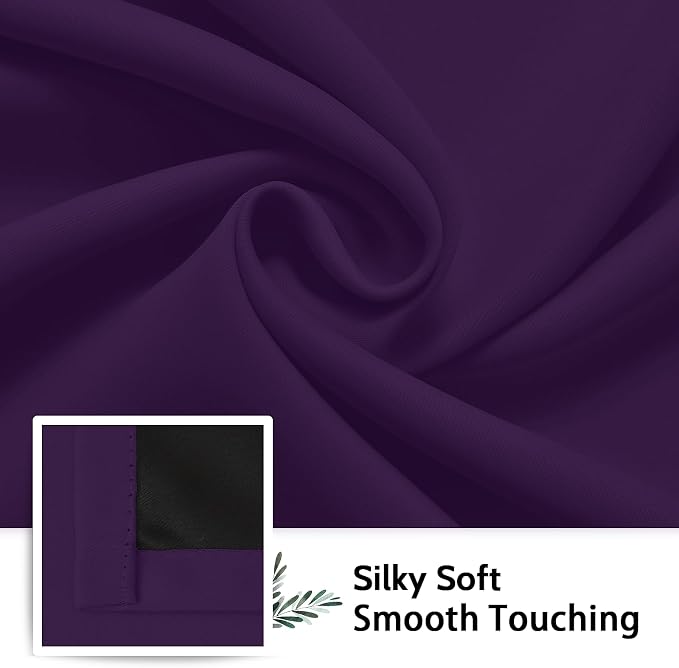 SimpleHome Purple 100% Blackout Curtains Room Darkening Living Room 84 Inch | - Image 7
