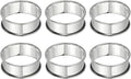 HARFINGTON 6pcs Crumpet Rings 2.36" Nonstick Round Cake Ring Stainless Steel Double Rolled English Pastry Rings for Kitchen Baking Crumpet Dessert, Silver