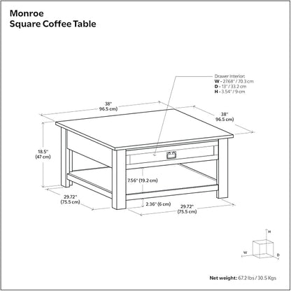 SIMPLIHOME Monroe Square Coffee Table - Image 13