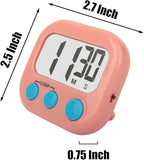 12 Pack Digital Kitchen Timers for Cooking Magnetic Timer for Cooking Loud Alarm Pink