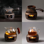 Teapot Warmer Matte Classic Retro Ceramic Universal Tea Warmer Stand Set with Candle Holder Japanese Style for Warming Tea, Coffee and Milk etc.