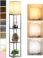 Floor Lamp with Shelves for Living Room, Shelf Floor Lamp with 3 CCT LED Bulb by PARTPHONER