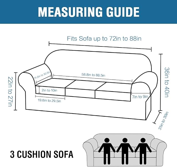 H.VERSAILTEX 4 Piece Stretch Sofa Covers - Image 2