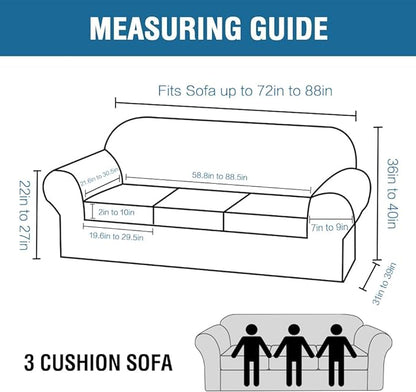 H.VERSAILTEX 4 Piece Stretch Sofa Covers - Image 2
