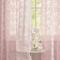 YJ YANJUN Vintage Lace Curtains 84 Inches Long- Pretty Pastel Floral Pink Sheer by YJYANJUN