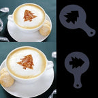 16PCS Coffee Stencils,Plastic Cappuccino Chocolate Latte Art DIY Stencils Tools
