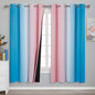 Pink and Blue Ombre Curtains for Bedroom 72 Inch Long | Room Darkening Curtains by ESTELARTEXTILER
