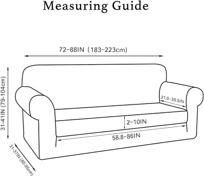 Turquoize Stretch Sofa Slipcover 2 Pieces Sofa Cover Couch Cover - Image 6
