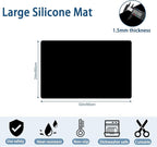 24"x32"(60cmx80cm) Silicone Mat for Kitchen Counter, Heat Resistant Non-Slip Countertop Protector, Waterproof Silicone Craft Mat for Kitchen Island, Semitransparent