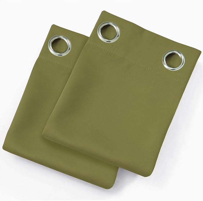 Blackout Curtains 52 x 120 Inch Long Olive Green Curtains Set of 2 Panels Room - Image 9