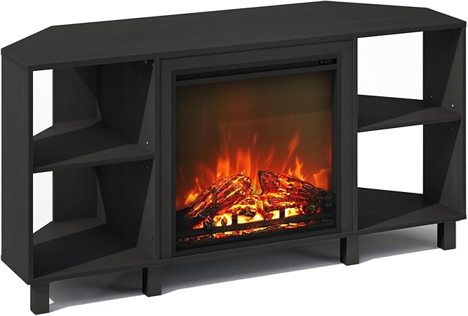 Furinno Jensen Fireplace TV Stand, NO Heat Decorative Electric Fireplace Corner by Furinno-FitsYourSpaceFitsYourBudget