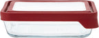 Anchor Hocking TrueSeal Glass Food Storage Container with Lid, Cherry, 6 Cup -