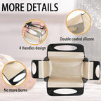 Silicone Bread Sling Mat - Reusable Sourdough Bread Making Loaf Pan Lifter Liner Non-stick & Easy Clean Dough Transfer Mats with 4 Handles Fits for 9x5" or 1.5lb Loaf Pans