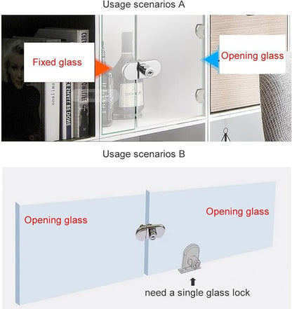 2Pcs Glass Cabinet Lock with Keys, Display Case Lock - Image 4