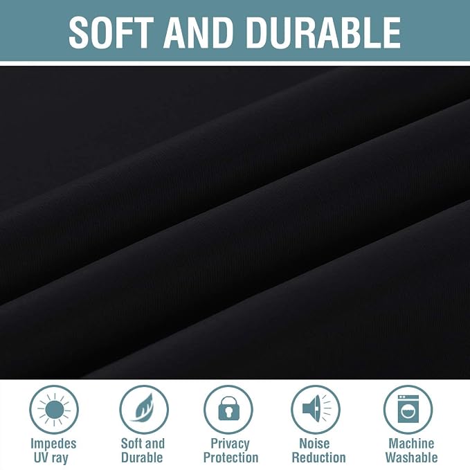 H.VERSAILTEX Blackout Curtains for Bedroom Black Out Curtains 120 inch Thermal - Image 4