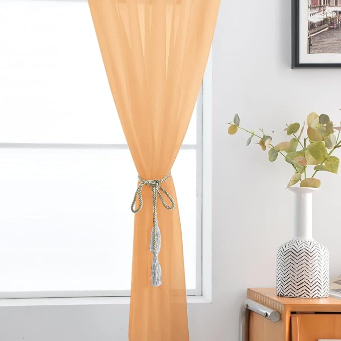 SpaceDresser Basic Rod Pocket Sheer Voile Window Curtain Panels White 1 Pair 2 - Image 5