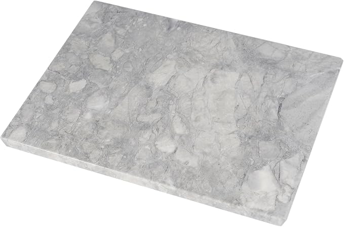 Koville Natural Marble Cutting Board for Kitchen Countertop, 16" x 12" Rectangular Marble Cutting Board Pastry Boards Cheese Boards for Home Decor, Resistant Stone Charcuterie Board Chopping Slab