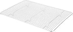 Restaurantware Met Lux 11.8 x 16.9 Inch Wire Baking Rack 1 Heavy-Duty Oven Wire Rack - Fits Half Size Sheet Pan Dishwashable Stainless Steel Cooling Rack Elevated Feet Oven-Ready Up To 575F