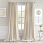 MIULEE Cream Beige Back Tab Blackout Curtains 52x94 Inch Long 2 Panels Set | by MIULEE