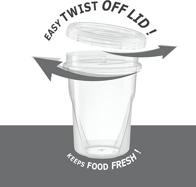 (32 Ounce 10 Pack) Clear Twist cap Containers With Screw on Lids Twist Top Food Storage Freezer Containers