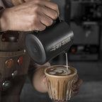 MHW-3BOMBER Espresso Steaming Pitcher Milk Frothing Pitcher Stainless Steel Milk Coffee Cappuccino Latte Art Barista Cup 16.9oz/500ml (Matte Black) P5032B-OS
