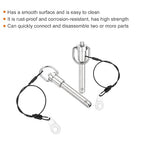 uxcell 2 Pcs Quick Release Pin, 3/8" x 1.5"(Dia. x L) Push-Button Ball Locking Pin 304 Stainless Steel Ring Handle Locking Pin with Wire for Audio Bimini Top Marine, Silver