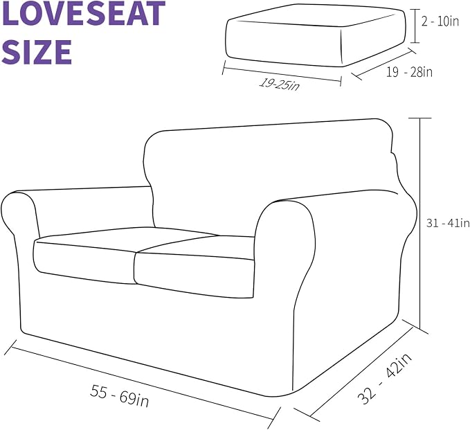 ZNSAYOTX 3 Piece Loveseat Covers - Image 7