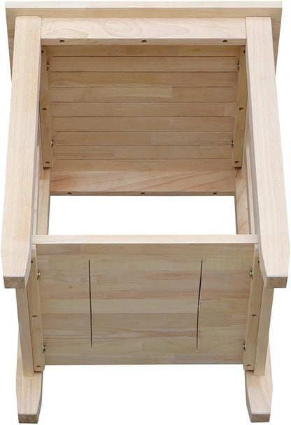 HomeStock Asian Tall End Table, Solid Parawood, 32 lbs, Butcher Block Surface - Image 3